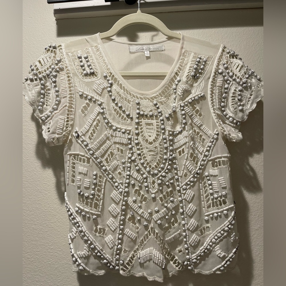 Lovers & friends embellished cropped tee